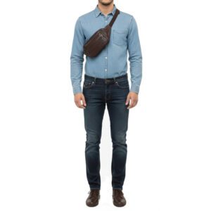 107 Ανδρικό Δερμάτινο Τσαντάκι Μέσης ή Ώμου